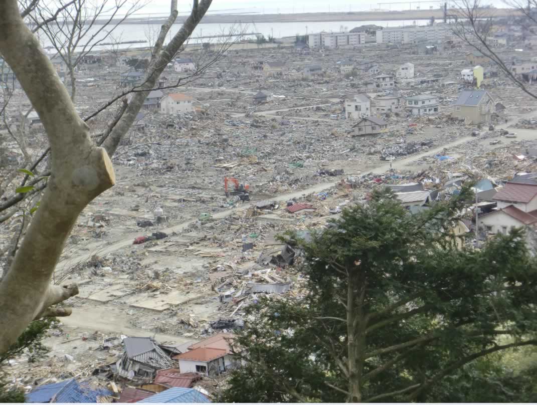 日和山からみた震災の現状