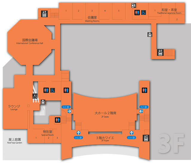 長崎ブリックホール３階　平面図