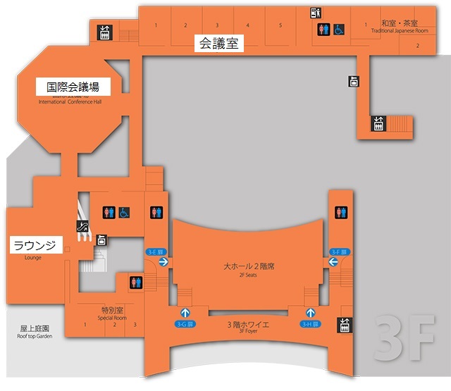 長崎ブリックホール３階　平面図